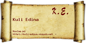 Kuli Edina névjegykártya